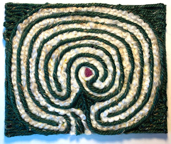Labyrinth yarn painting