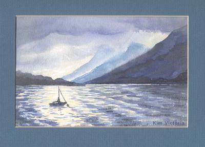 Loch Linnhe, Scotland, watercolor painting by Kim Victoria