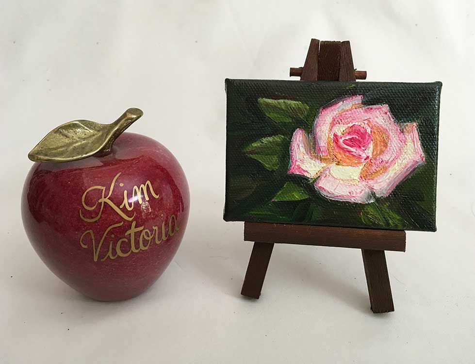 Rose Peace miniature oil painting by Kim Victoria