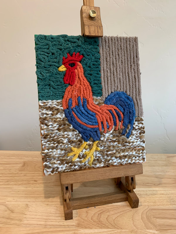 Rooster yarn painting #026