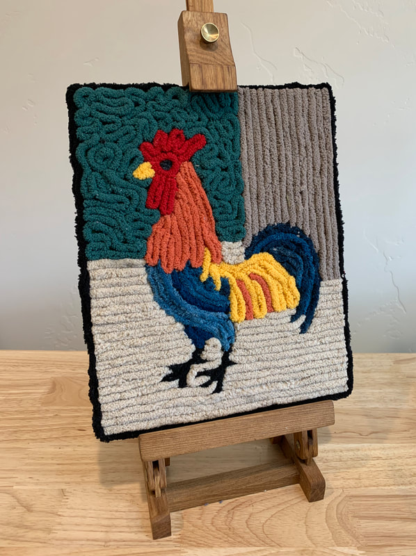 Rooster yarn painting #027