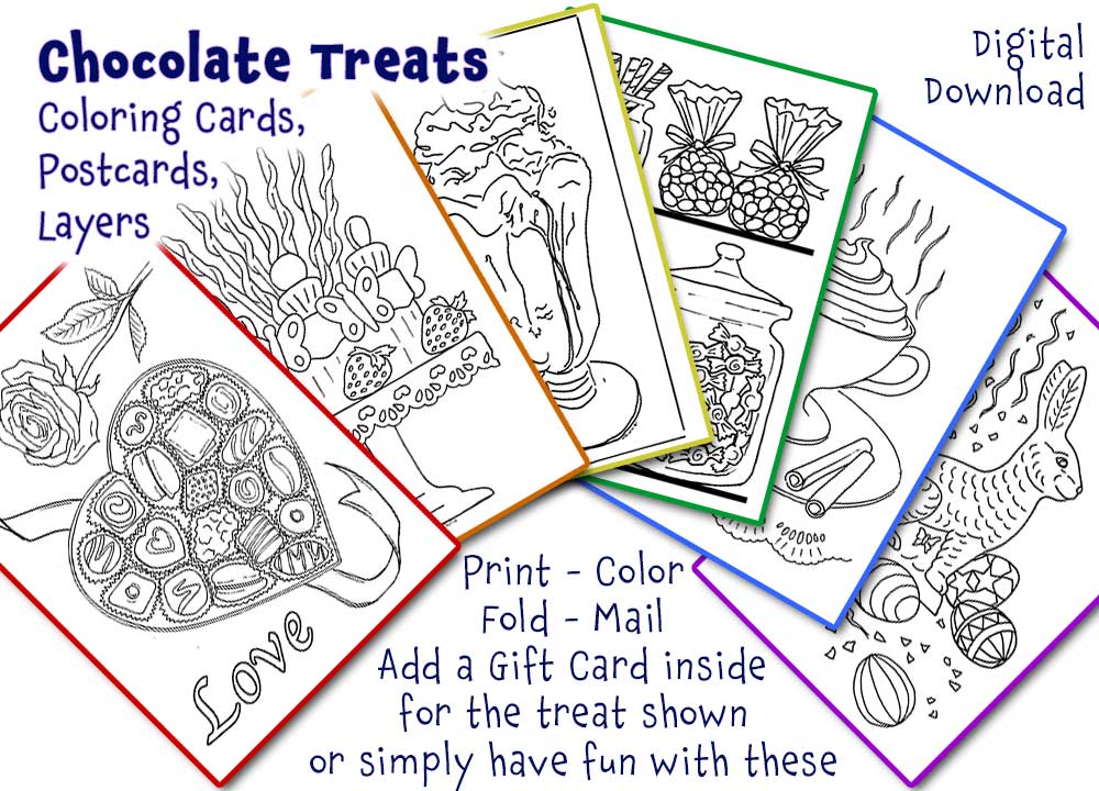Chocolate Treats Cards by Kim Victoria Coloring Book offer