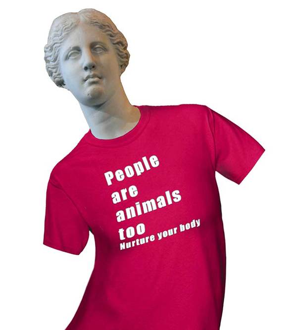 Venus de Milo statue from Public Domain Wikipedia, T-shirt addition by Kim Victoria, for the article You Are A Creative Animal
