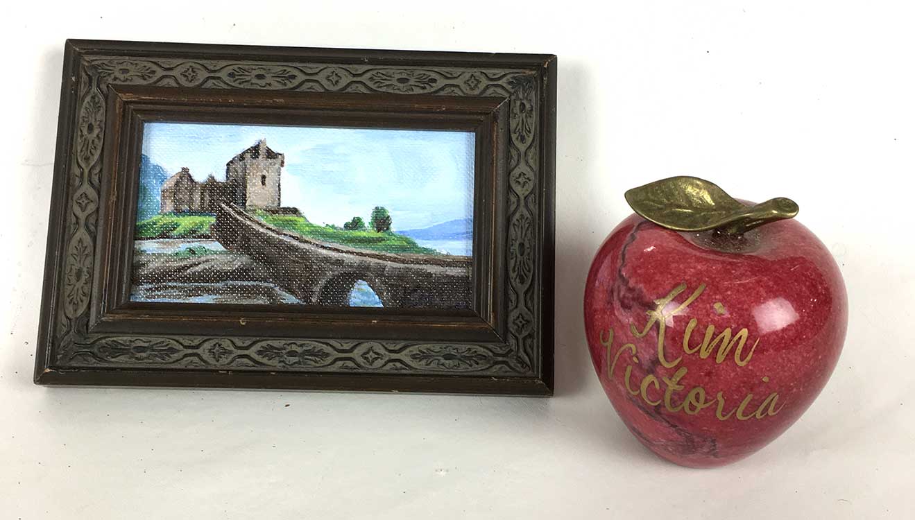 Miniature oil painting by Kim Victoria - Castle Eilean Donan #2, Scotland