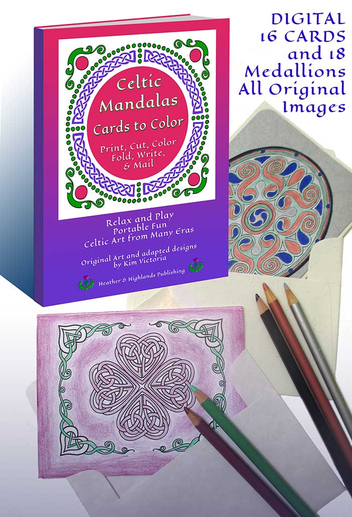 Celtic Mandala Cards to Color by Kim Victoria Coloring Book offer