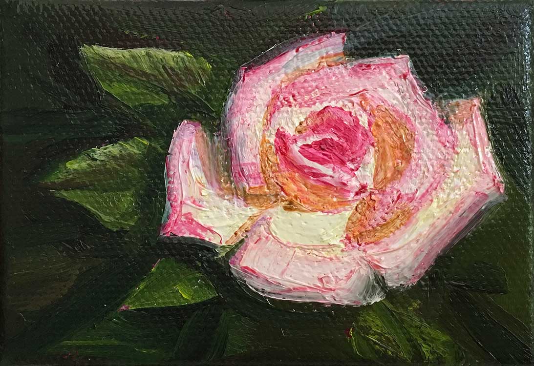 Rose Peace oil painting miniature by Kim Victoria