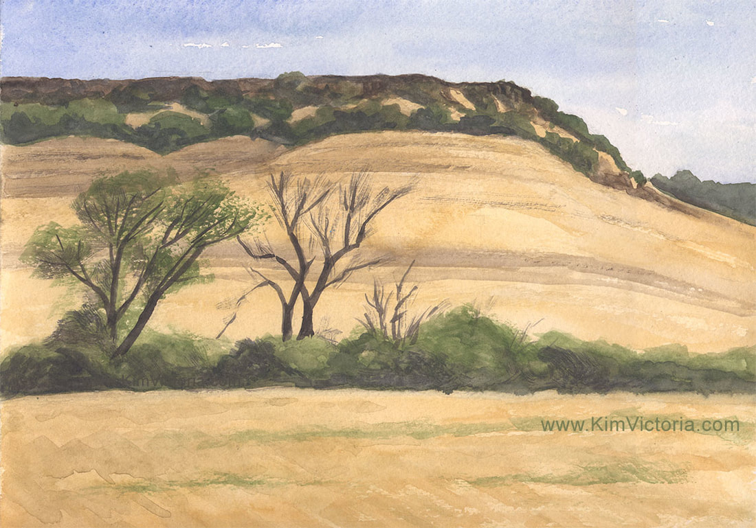 Table Mountain View watercolor  by Kim Victoria